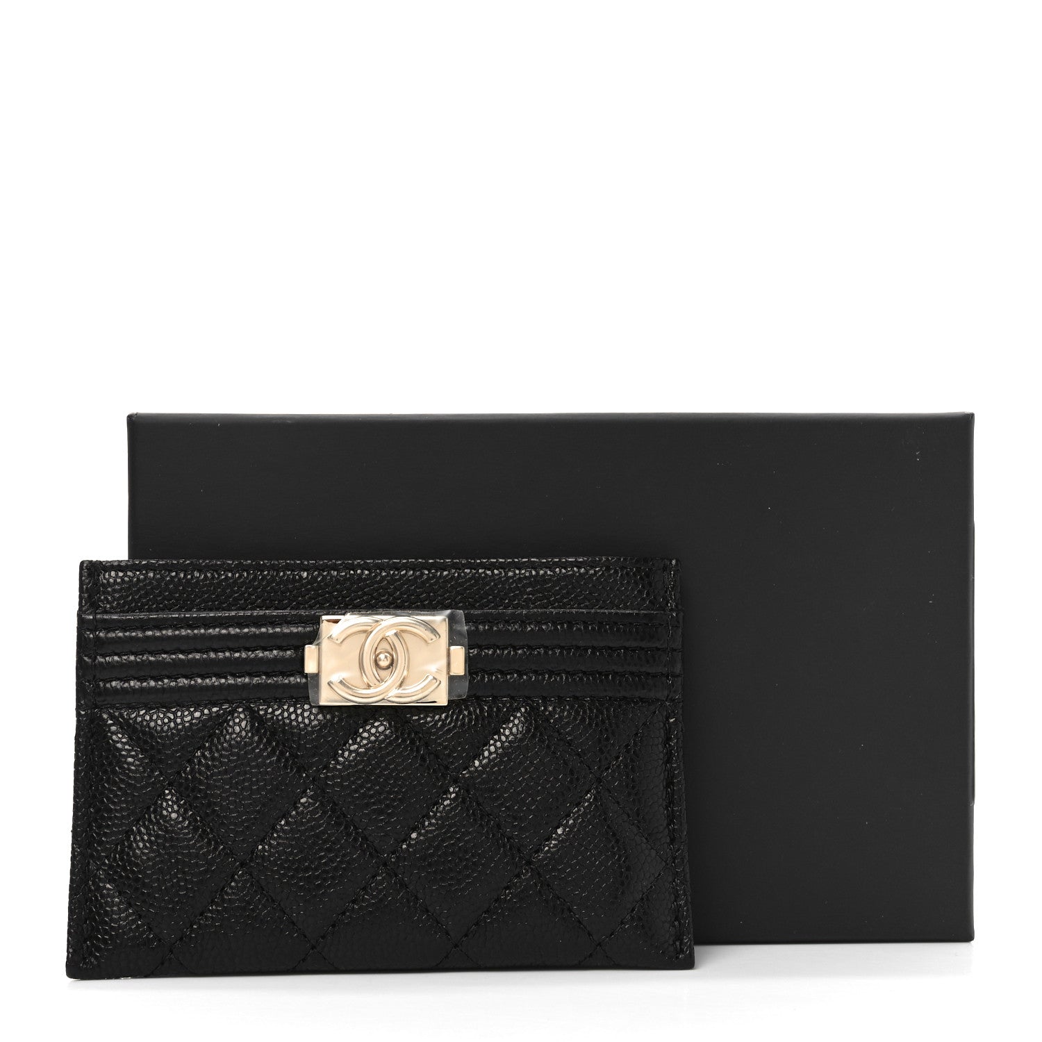 Chanel Caviar Quilted Boy Card Holder Black 9 of 9