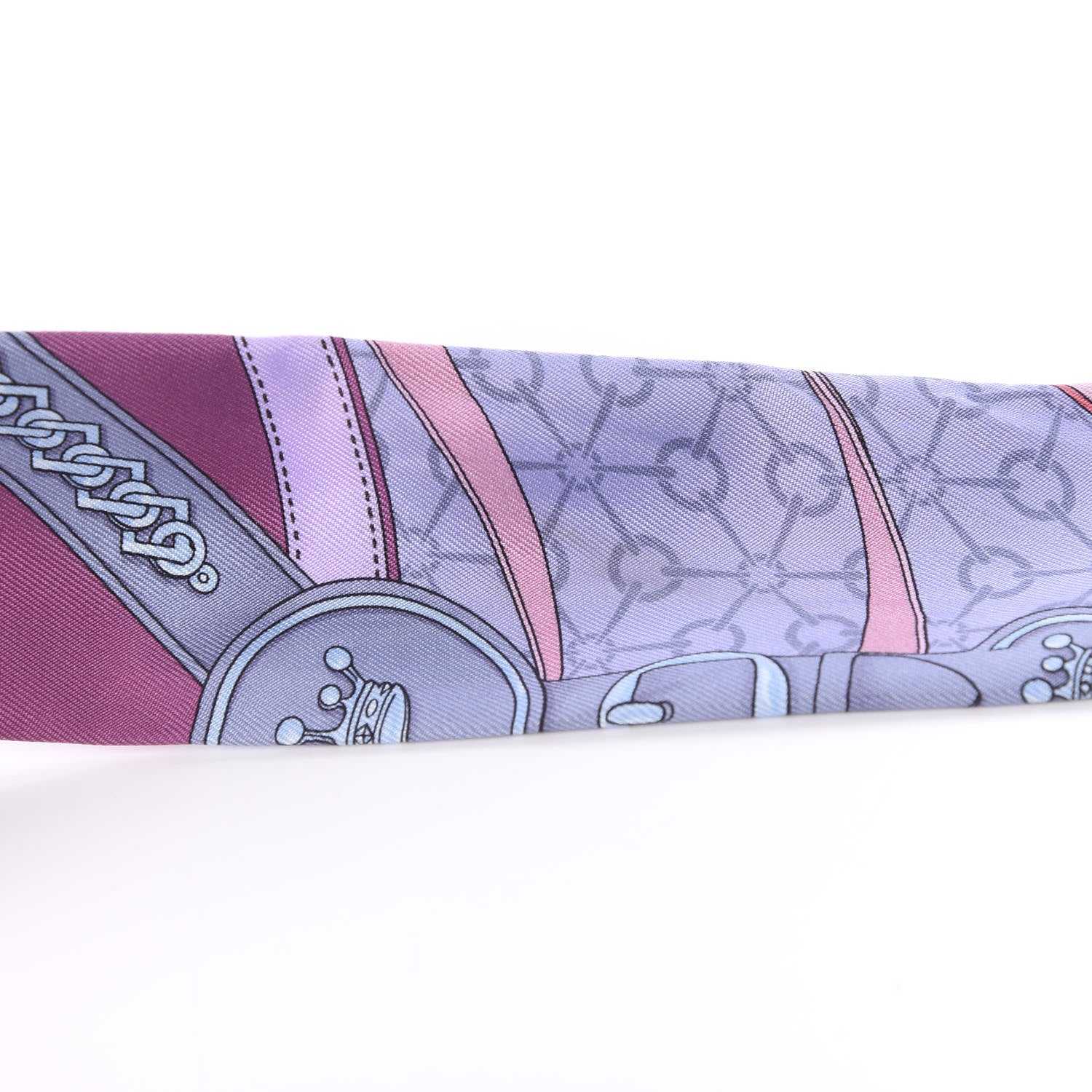 Hermes Silk La Promenade Du Matin Twilly Mauve Ciel Gris 5 of 7