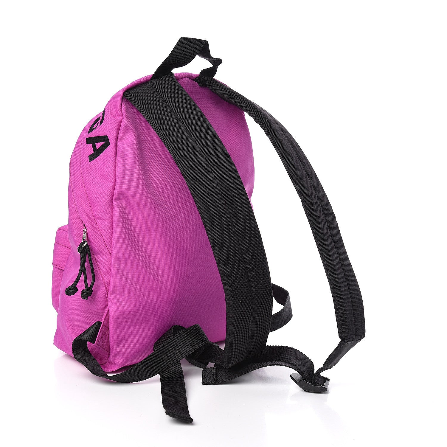 Balenciaga Sport Nylon Logo Embroidered S Wheel Backpack Fuchsia Black 3 of 9