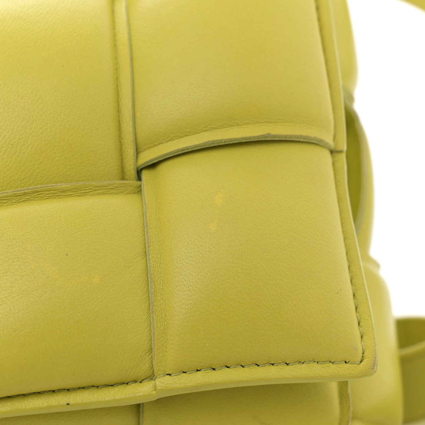 Nappa Maxi Intreccio Padded Cassette Crossbody Bag Kiwi