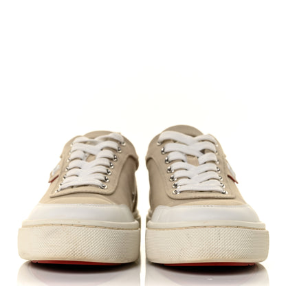 Christian Louboutin Canvas Simplerui Flat Sneakers 38.5 Beige White 2 of 8