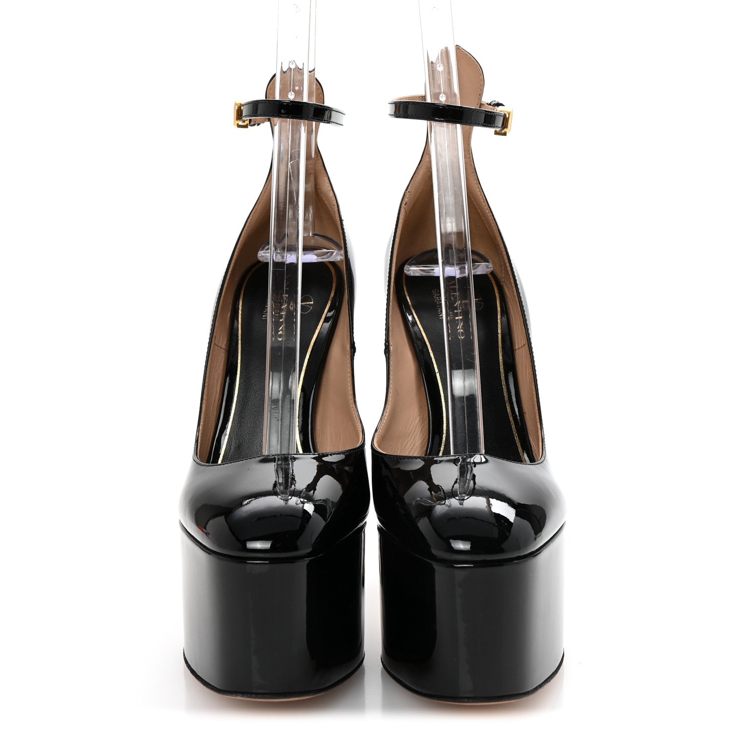 Valentino Garavani Patent Tan-Go 55/155mm Platform Sandals 35.5 Black 3 of 9