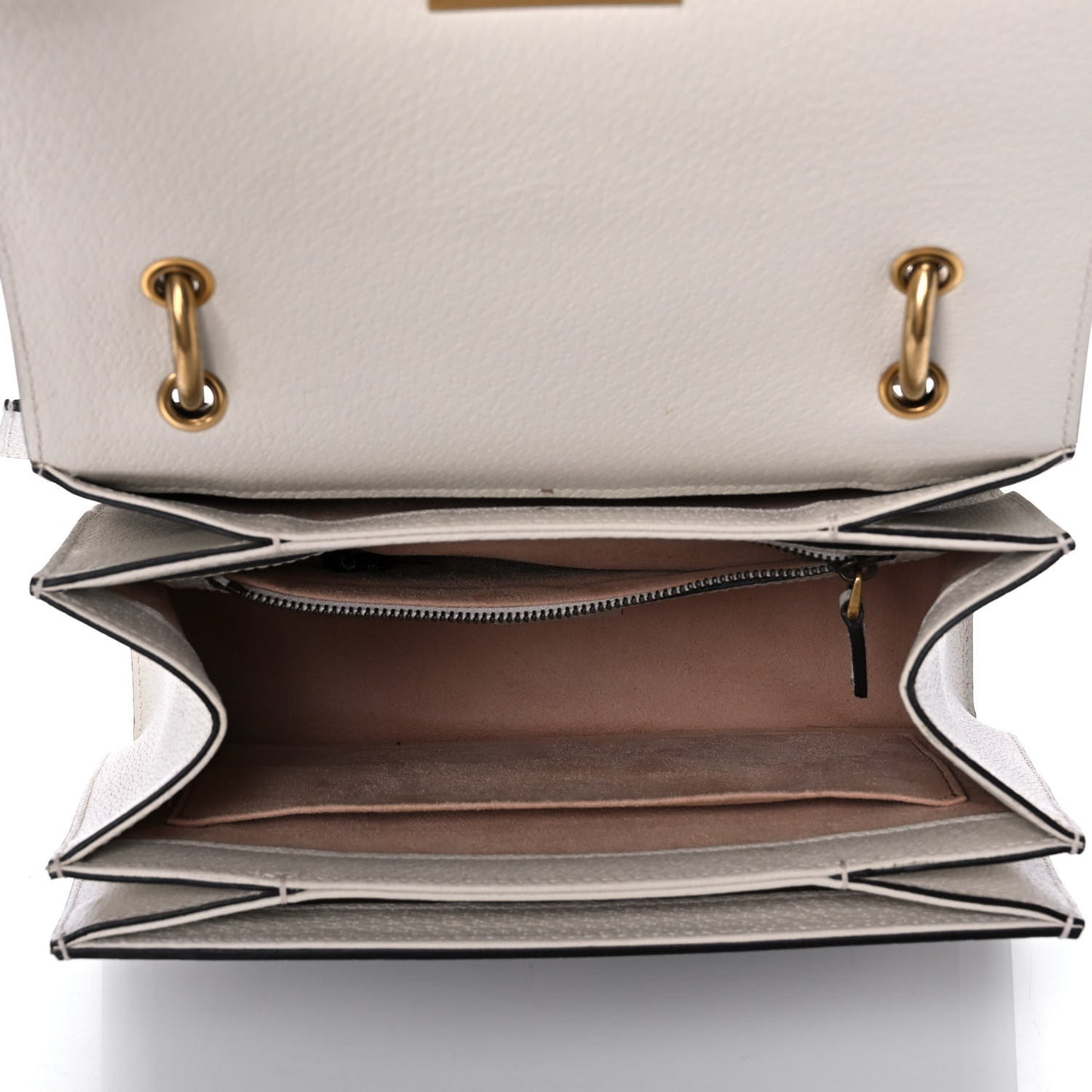 GG Supreme Monogram Small Queen Margaret Top Handle Bag White
