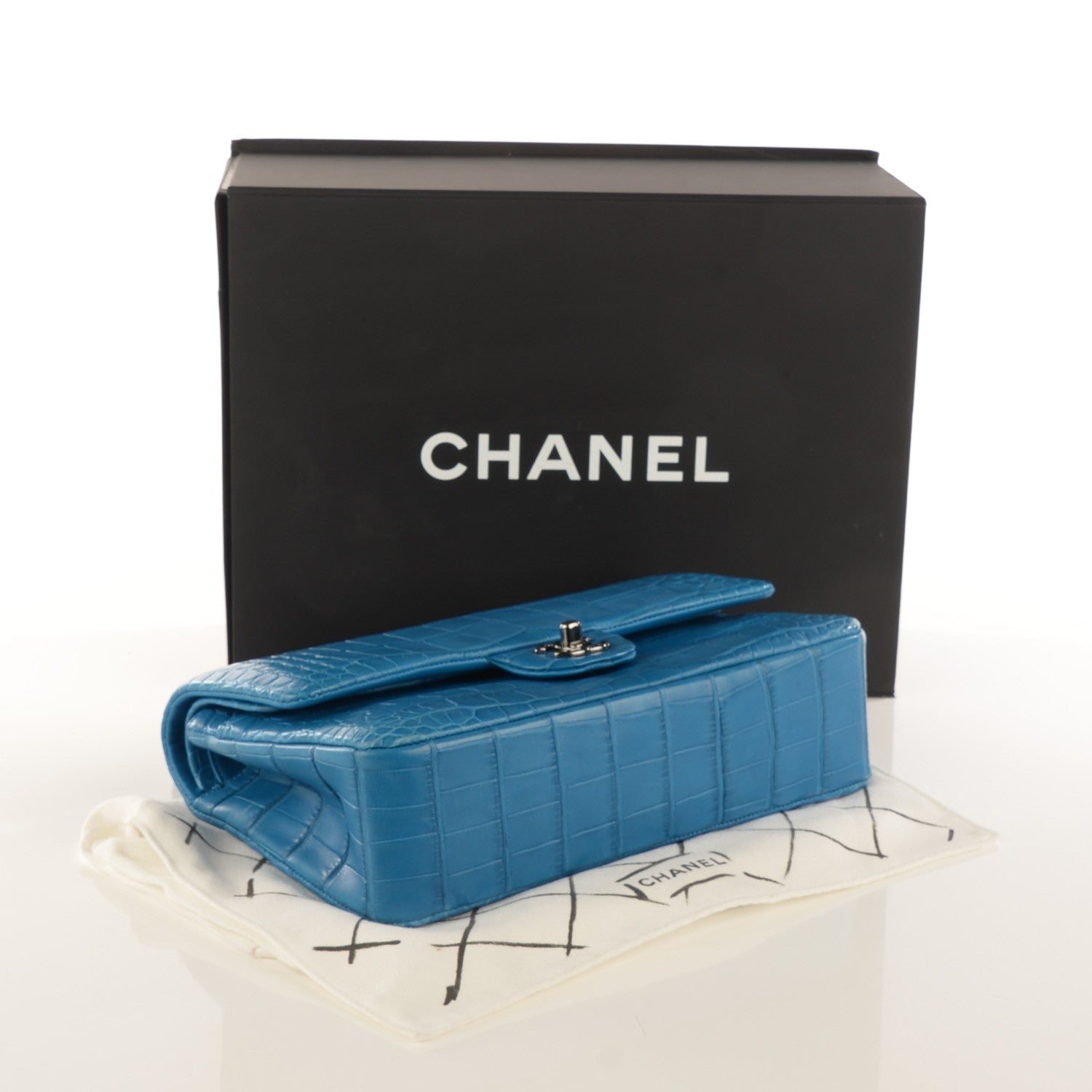 Chanel Alligator Medium Double Flap Blue 4 of 8