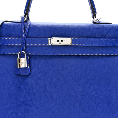 Hermes Epsom Kelly Sellier 35 Bleu Electrique 8 of 10