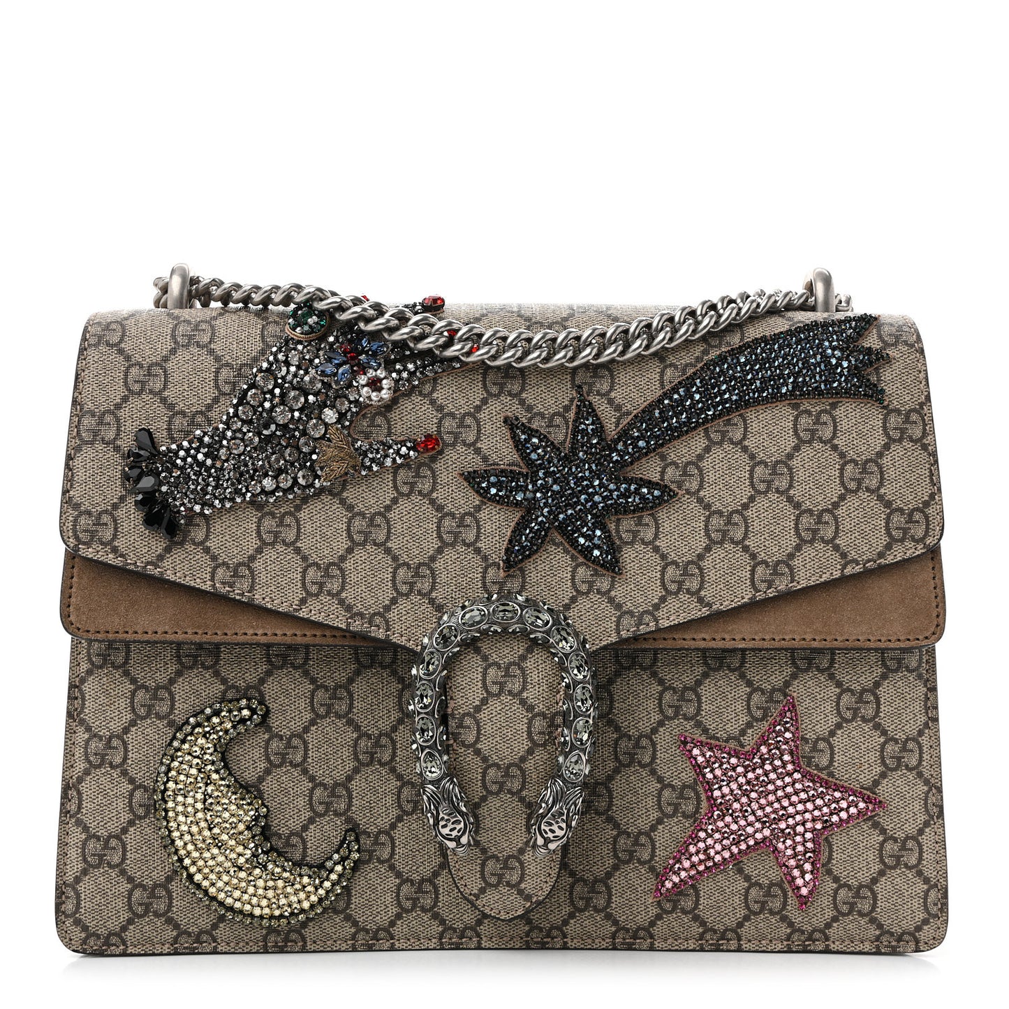 GG Supreme Monogram Shooting Star Embroidered Medium Dionysus Shoulder Bag Beige