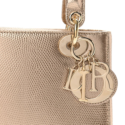 Christian Dior Metallic Lizard Small Lady Dior Gold 7 of 9