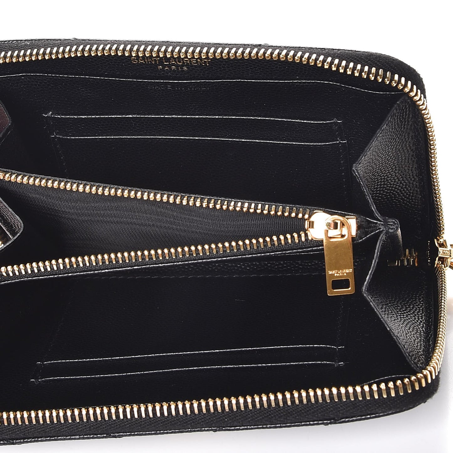Grain De Poudre Matelasse Chevron Monogram Zip Around Wallet Black