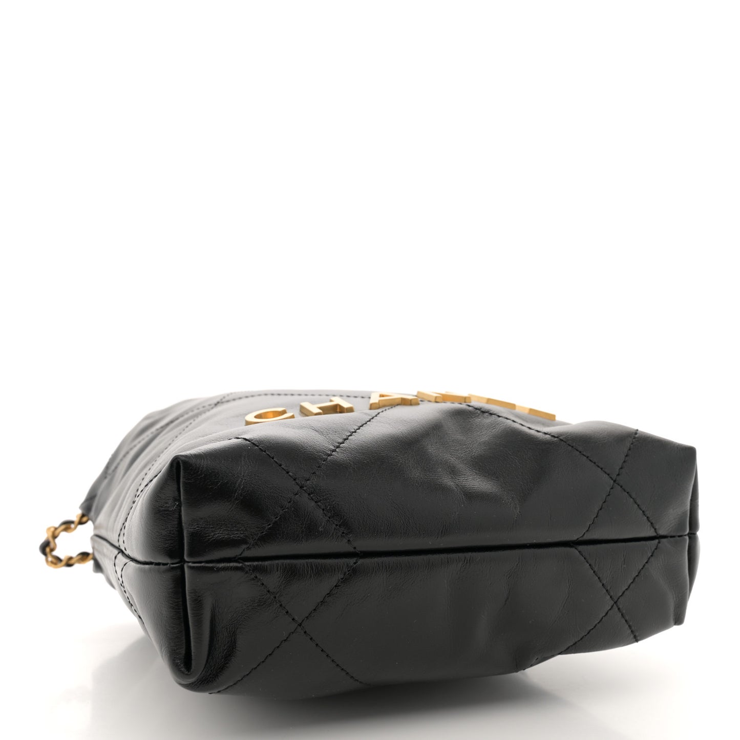 Shiny Calfskin Quilted Mini Chanel 22 Black