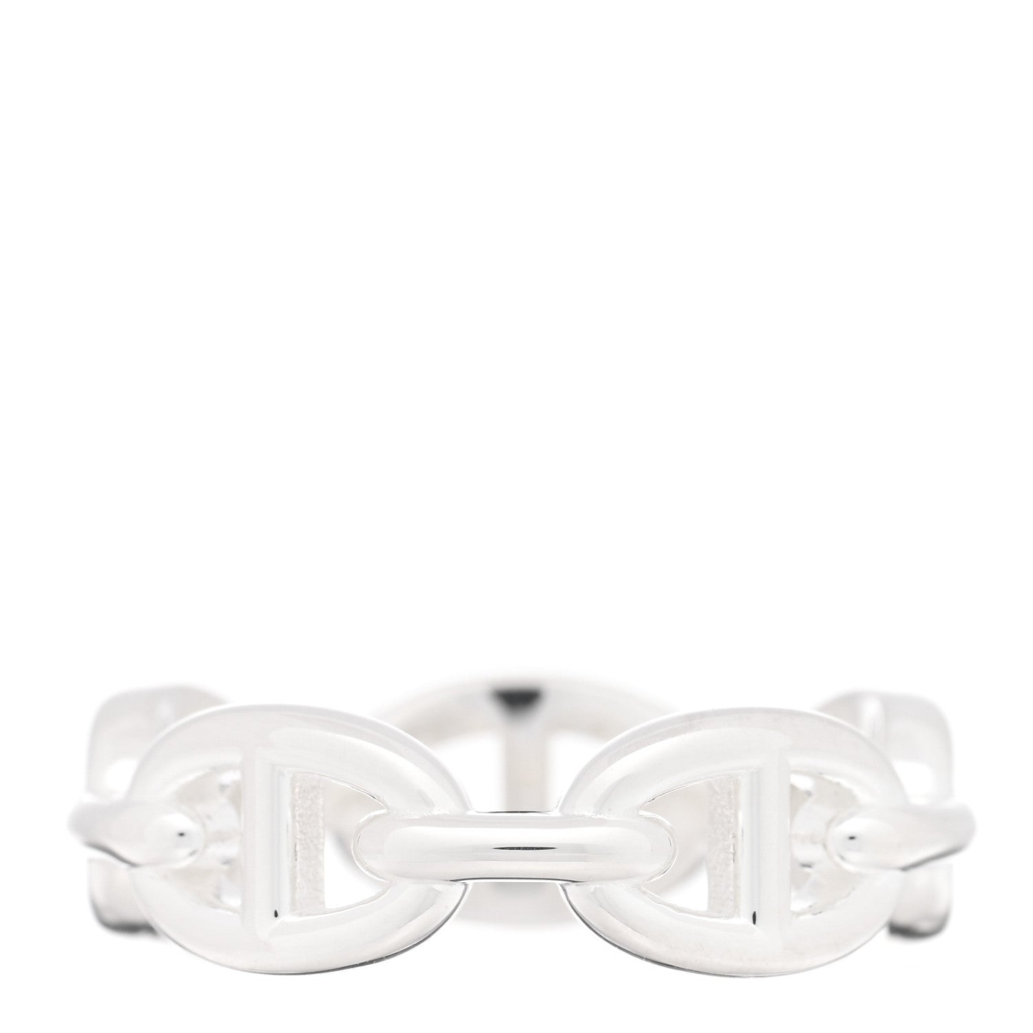 Hermes Sterling Silver PM Chaine d'Ancre Enchainee Band Ring 59 8.75 3 of 5