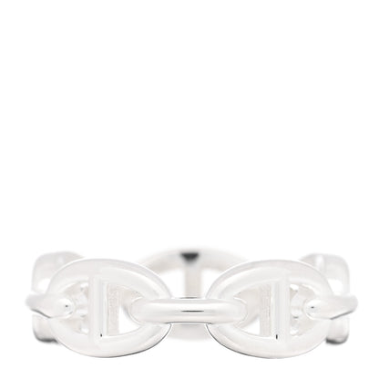 Hermes Sterling Silver PM Chaine d'Ancre Enchainee Band Ring 59 8.75 3 of 5