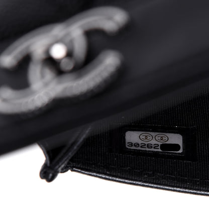 Chanel Caviar Quilted Vintage Mademoiselle Flap Card Holder Black 8 of 12