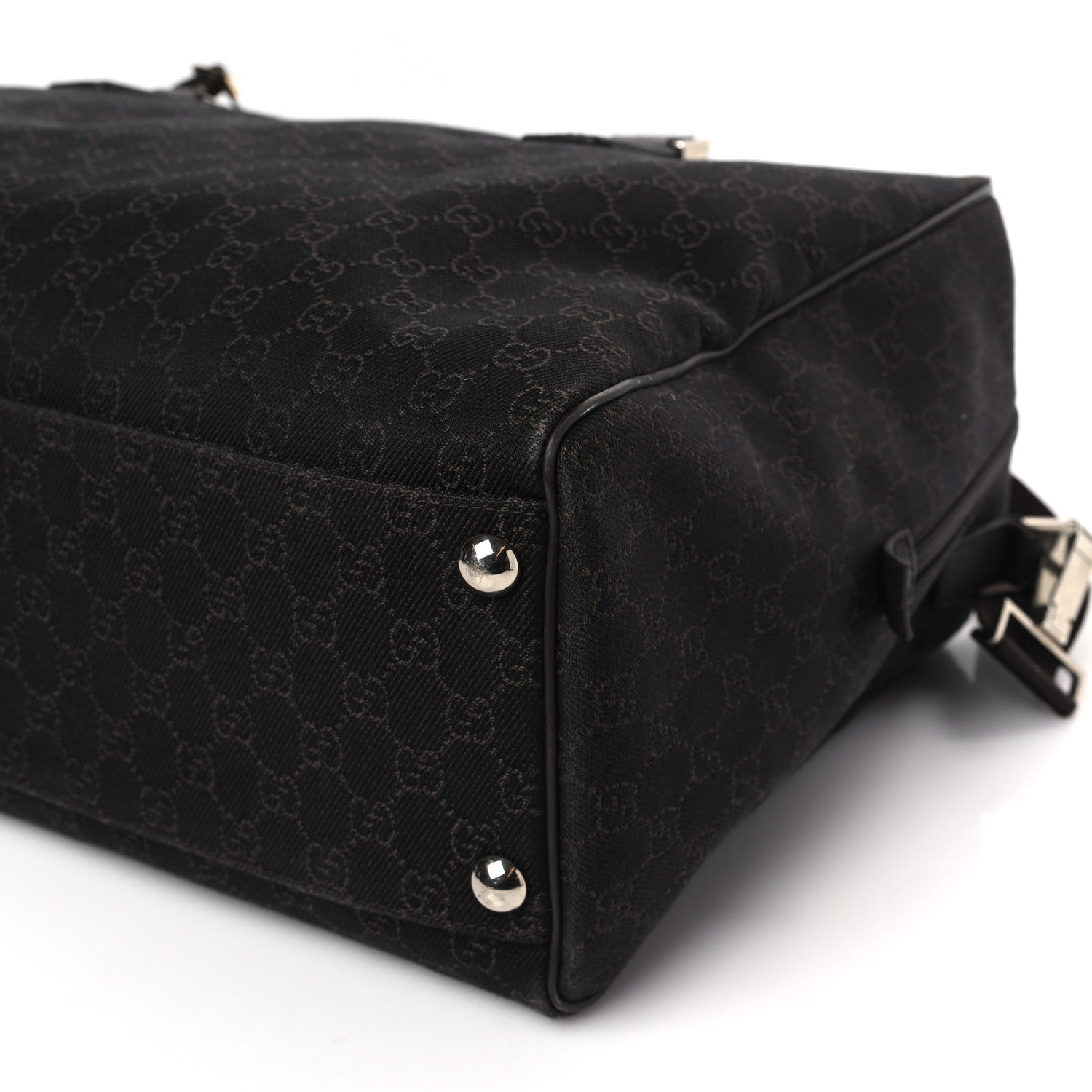 Gucci Denim Monogram Large Carry On Duffle Dark Brown 9 of 9