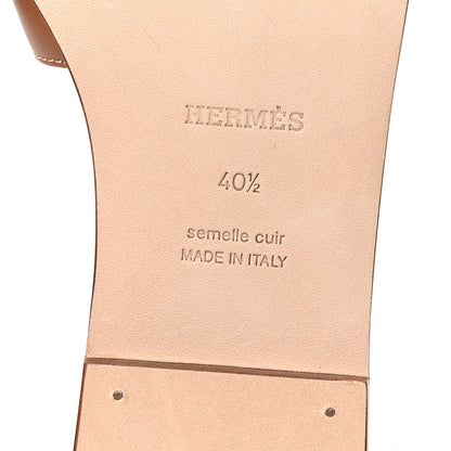 Hermes Box Calfskin Oran Sandals 40.5 Gold 7 of 9