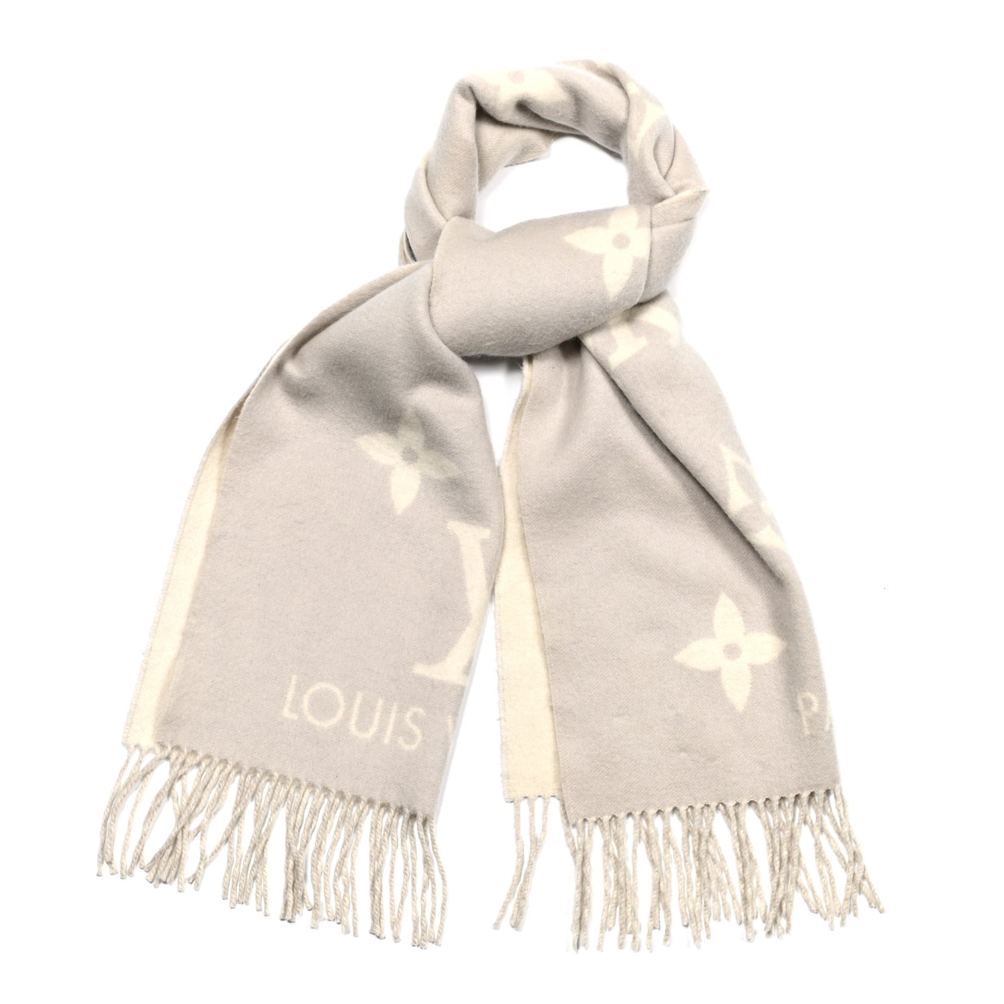 Cashmere Monogram Reykjavik Scarf Grey