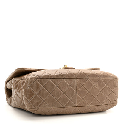Chanel Glazed Calfskin Castle Rock Medium Flap Dark Beige 4 of 11