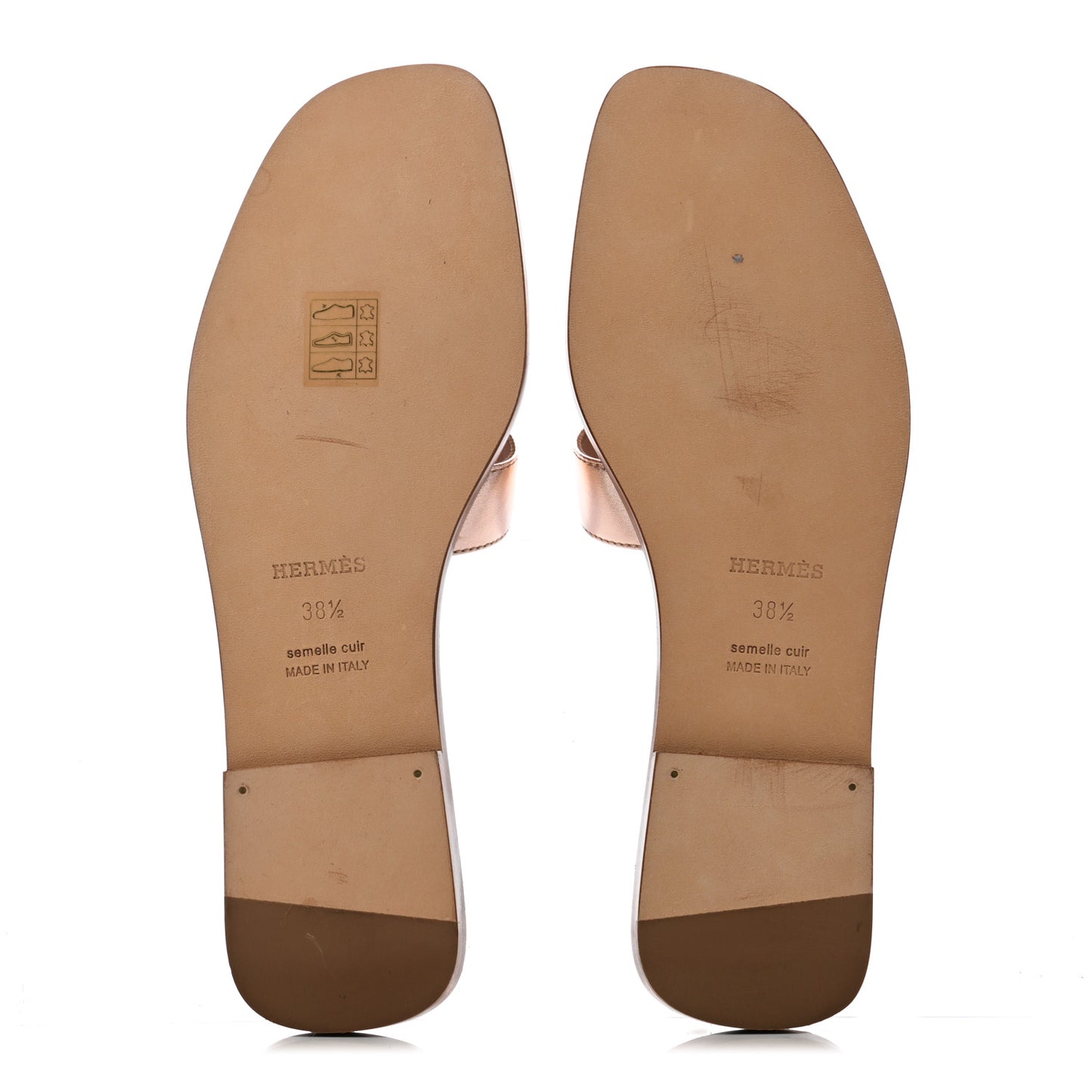 Metallic Nappa Oran Sandals 38.5 Rose Dore