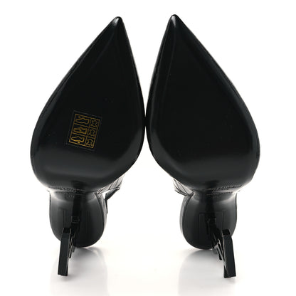 Saint Laurent Patent Opyum Crocodile Embossed Slingback Pumps 36 Black 6 of 10