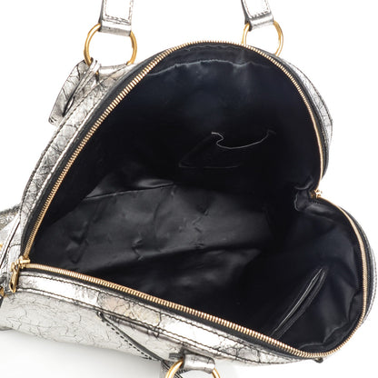 Saint Laurent Crackled Calfskin Oversized Muse Silver 5 of 8