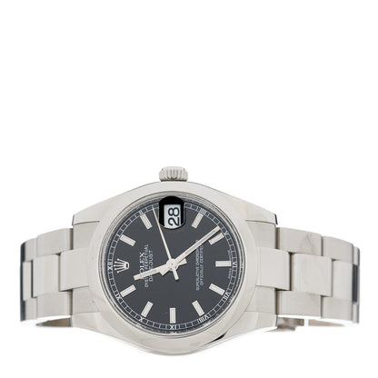 Rolex Stainless Steel 31mm Oyster Perpetual Datejust Watch Black 178240 2 of 5