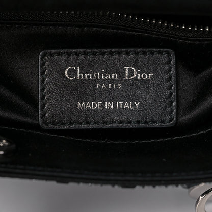 Christian Dior Satin Crystal Cannage Mini Lady Dior Black 8 of 12