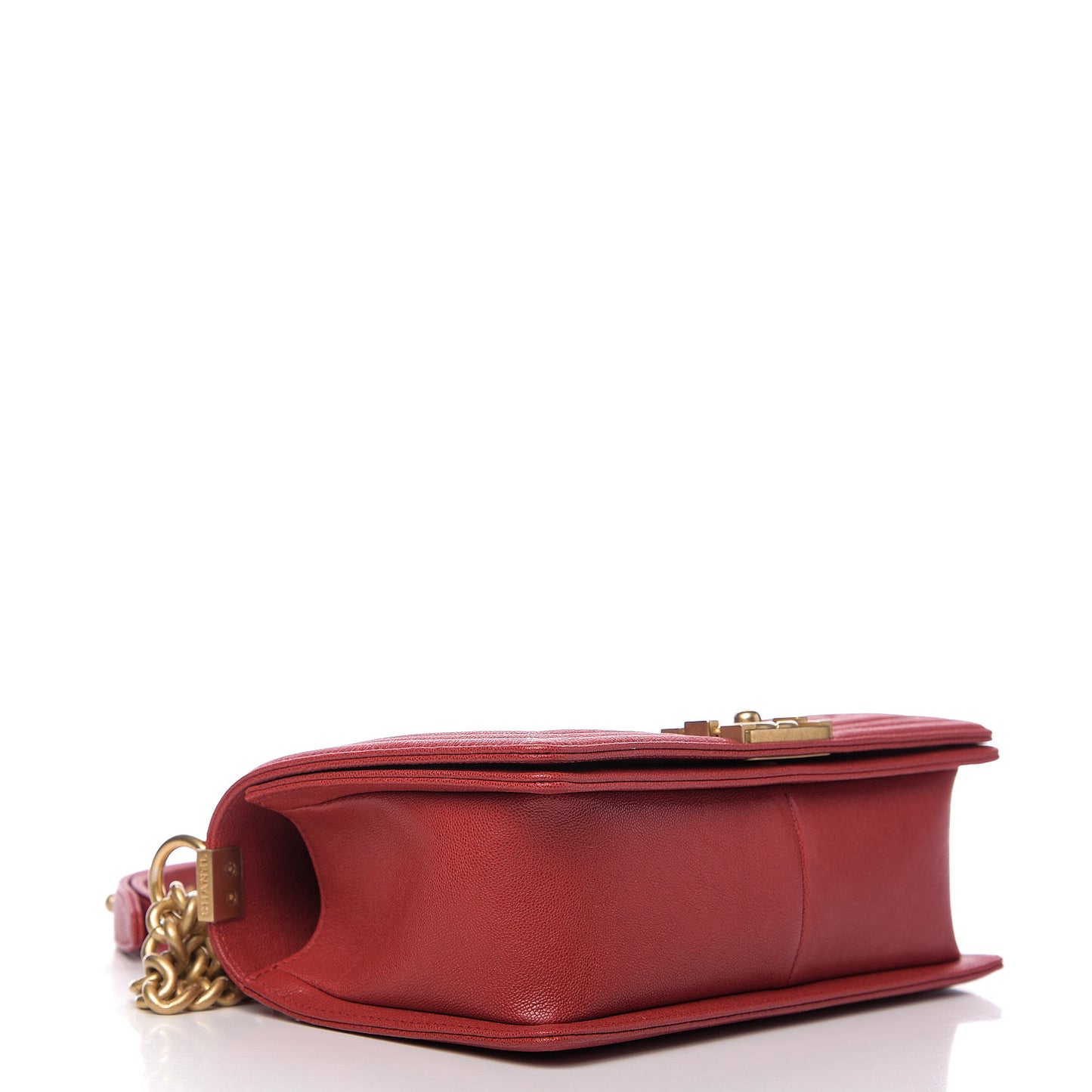 Caviar Quilted Medium Boy Flap Red
