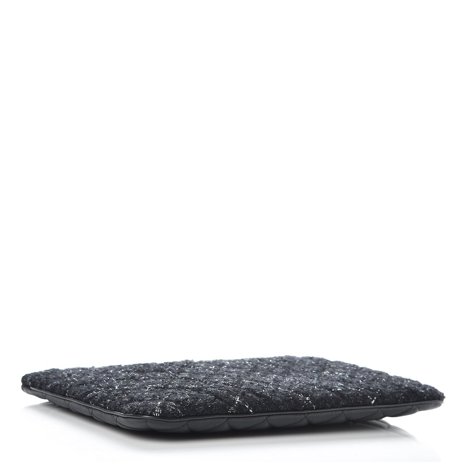 Chanel Tweed Lambskin Quilted Medium Cosmetic Case Black 4 of 7