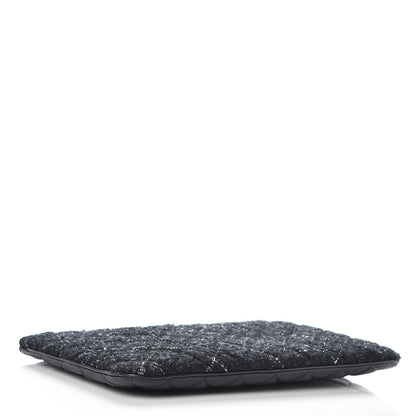 Chanel Tweed Lambskin Quilted Medium Cosmetic Case Black 4 of 7