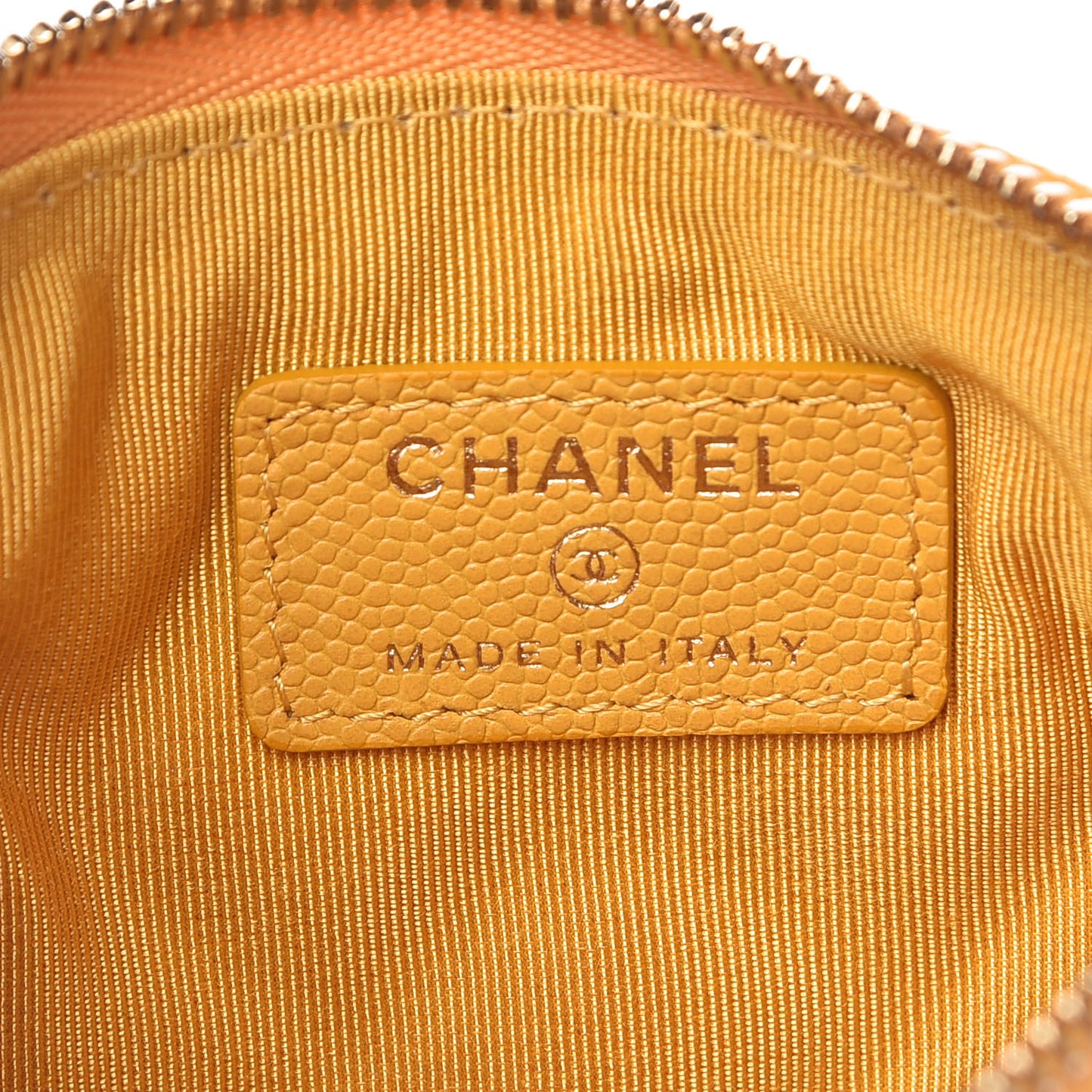 Caviar Quilted Small Cosmetic Case Yellow