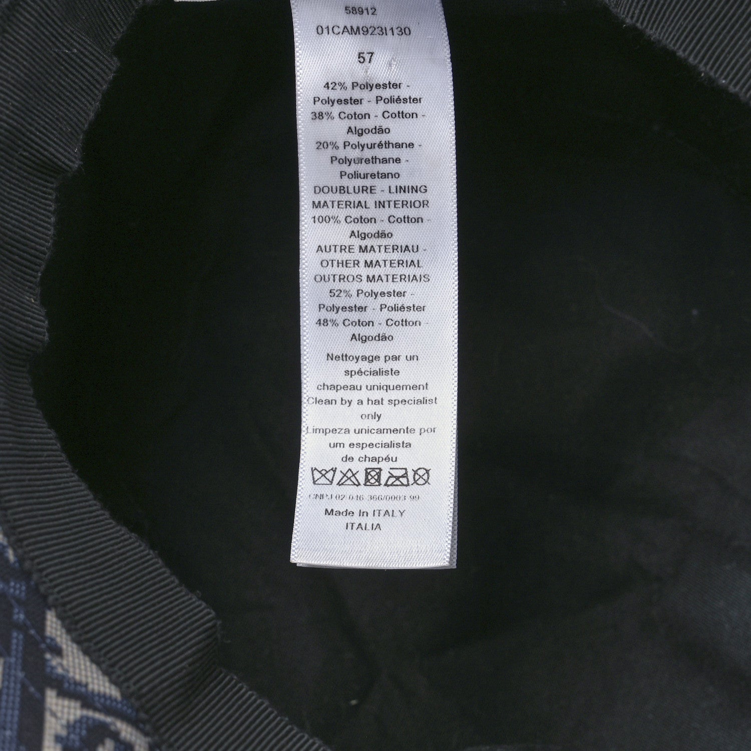 Christian Dior Camouflage Logo Bucket Hat 57 Black 8 of 8