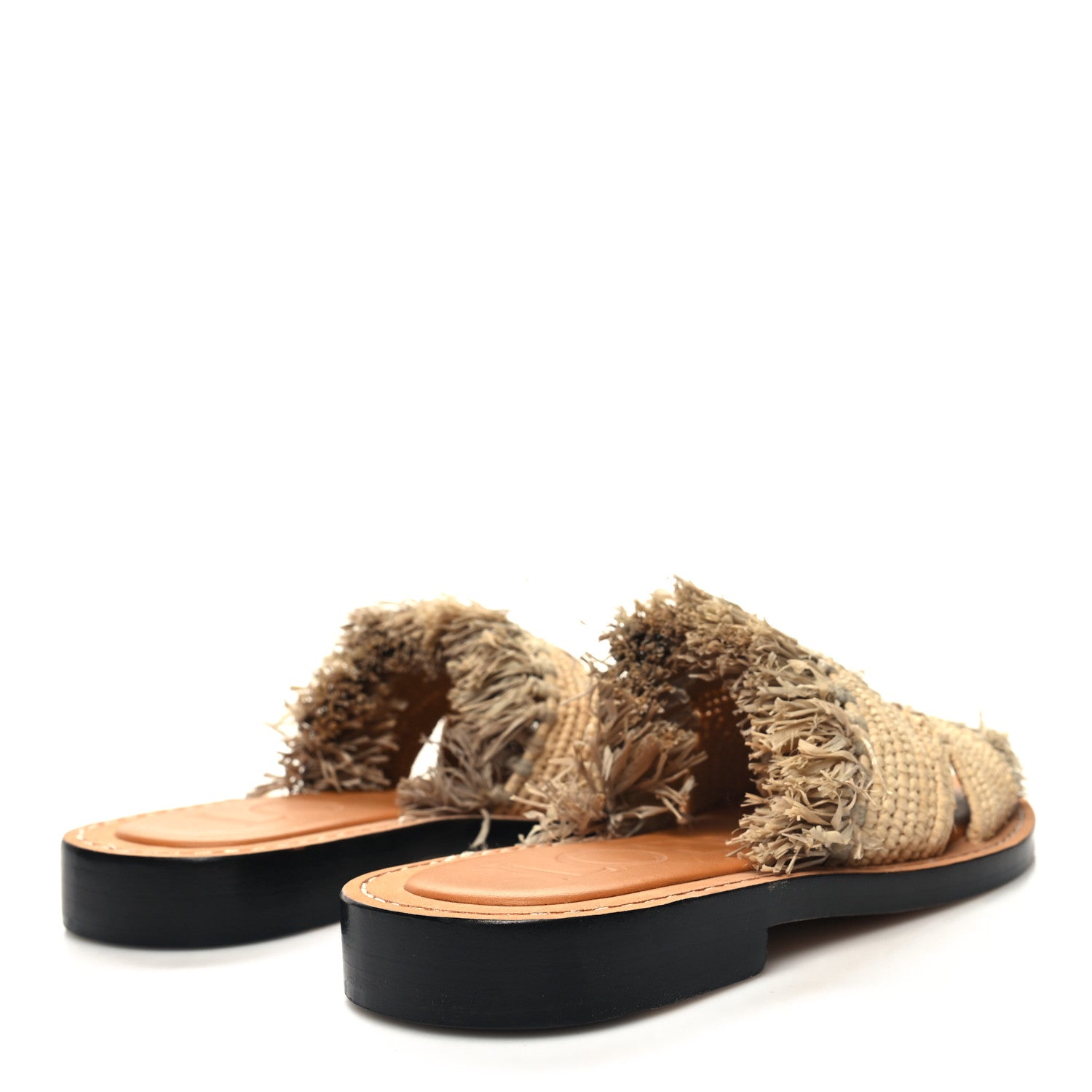Loewe Raffia Fringe Mule Sandals 35 Beige 4 of 8
