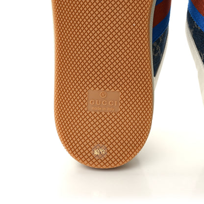 Gucci Denim GG Monogram Calfskin Web Womens Screener Sneakers 40.5 Blue Tea New Mystic White 7 of 10