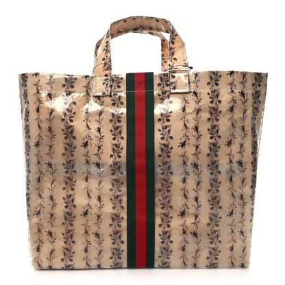 Gucci X COME DE GARCONS Plastic Web Floral Paper Shopper Tote 1 of 10