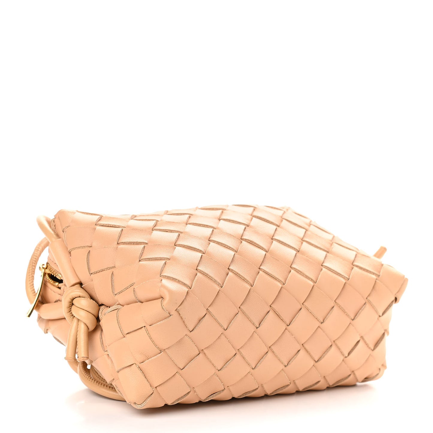 Nappa Intrecciato Mini Loop Camera Bag Almond