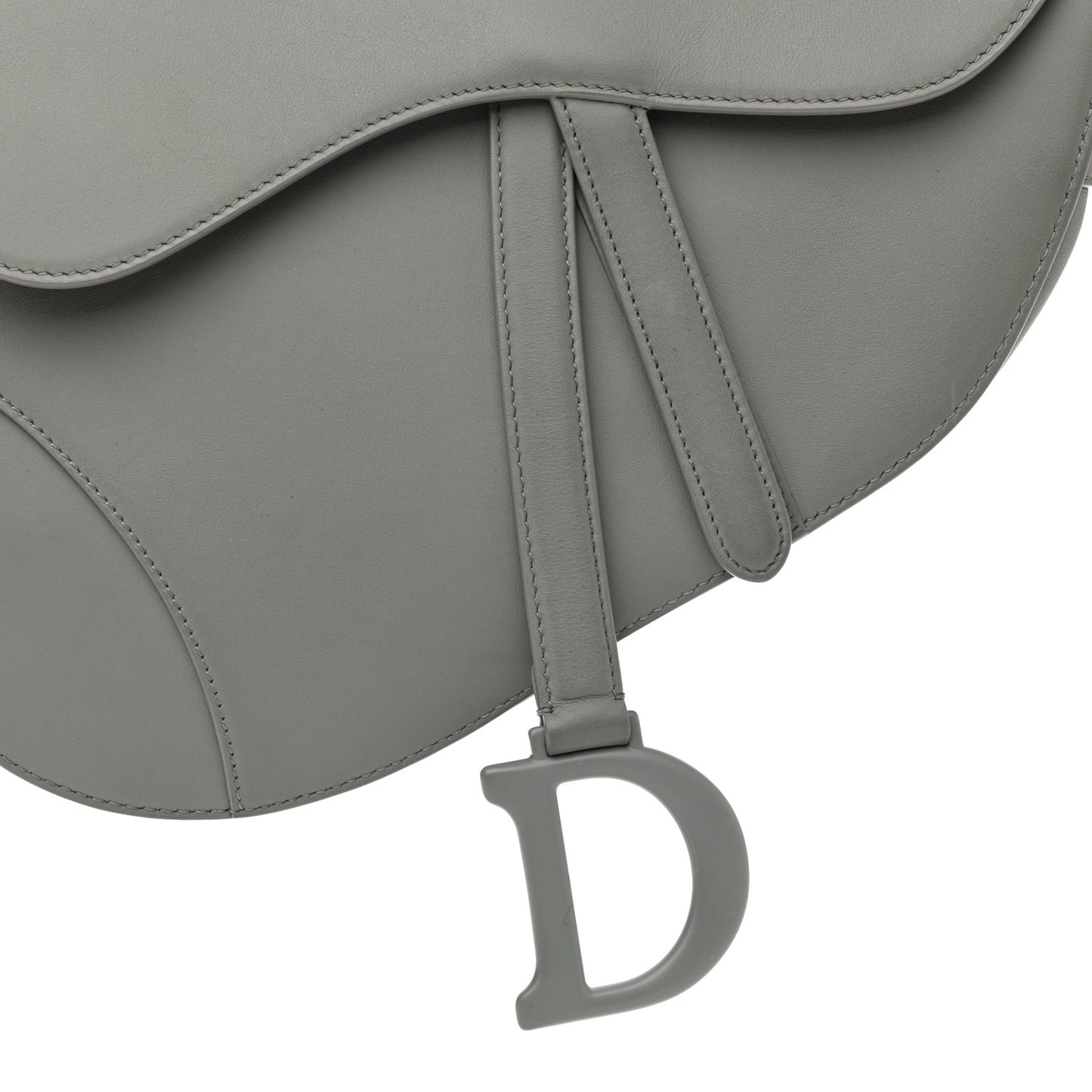 Ultra Matte Calfskin Saddle Bag Grey