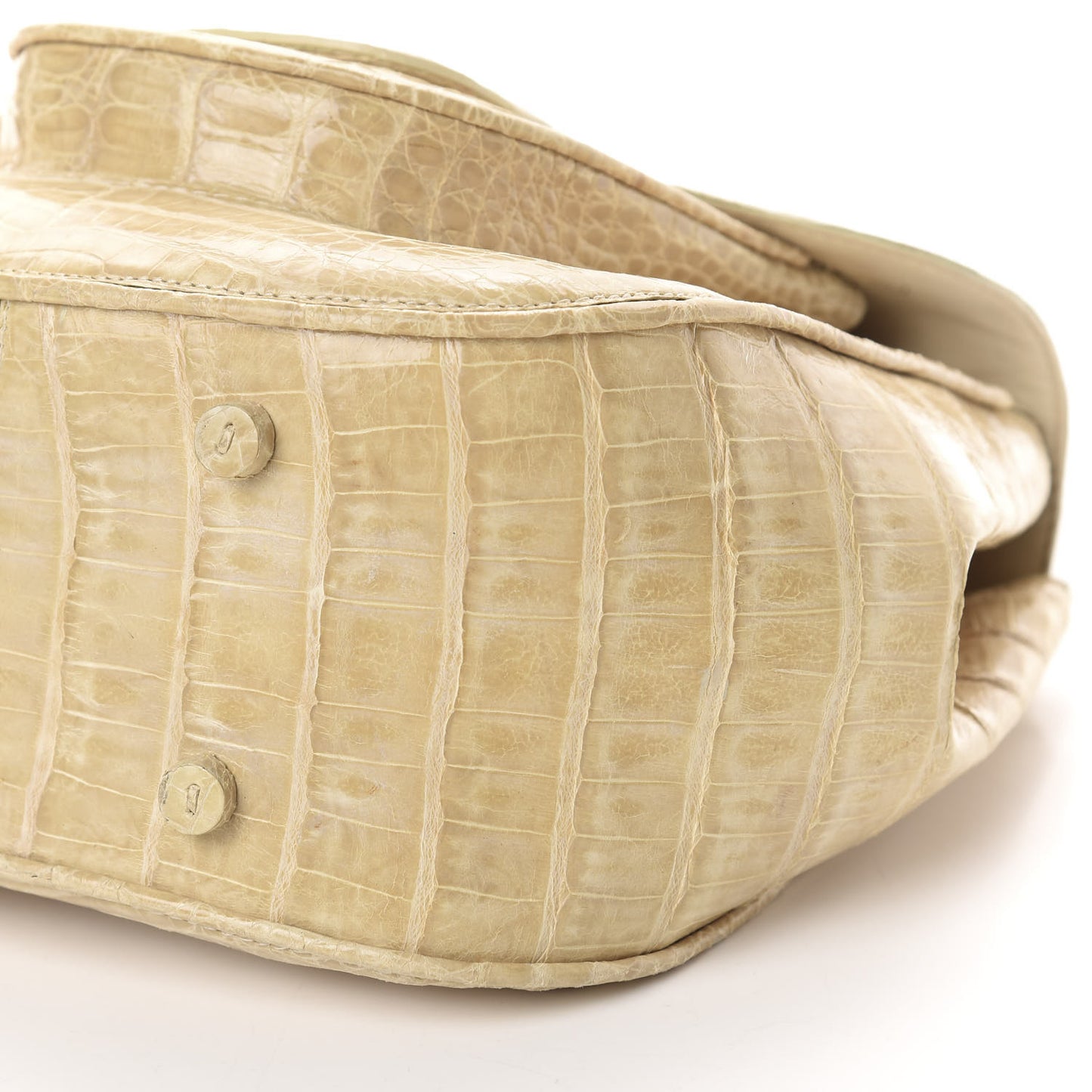 Crocodile Top Handle Bag Ivory