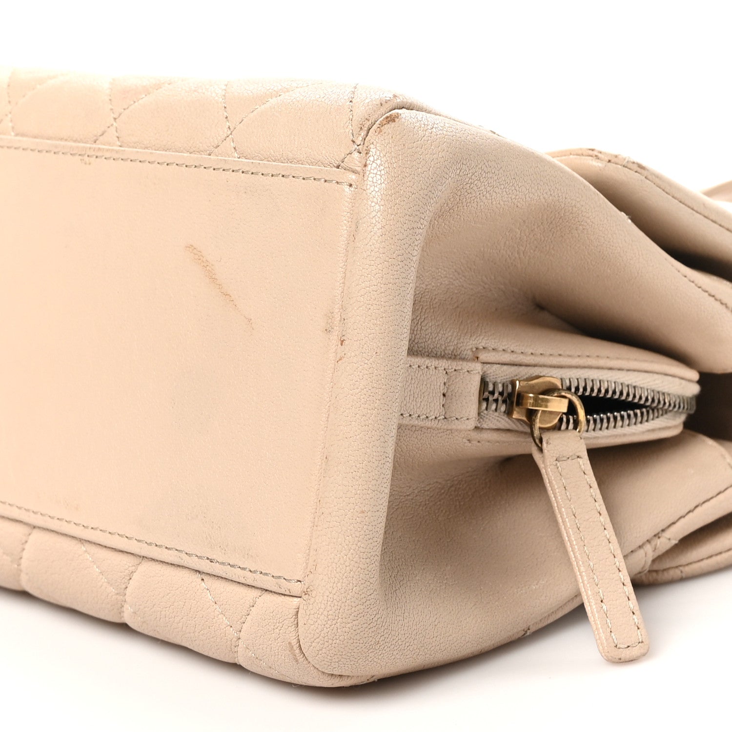 Chanel Shiny Sheepskin Quilted Small Trapezio Flap Beige 10 of 13