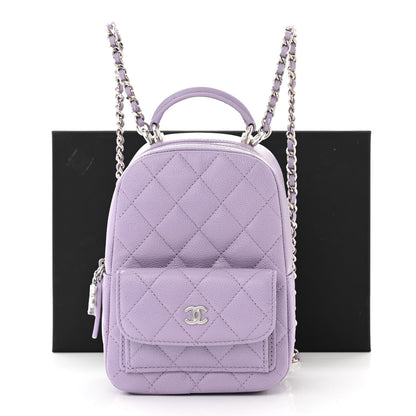 Chanel Caviar Quilted CC Mini Classic Backpack Lilac 2 of 12