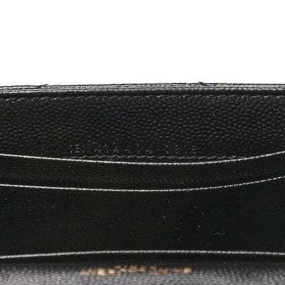 Saint Laurent Grain De Poudre Matelasse Chevron Small Monogram Envelope Wallet Black 7 of 10