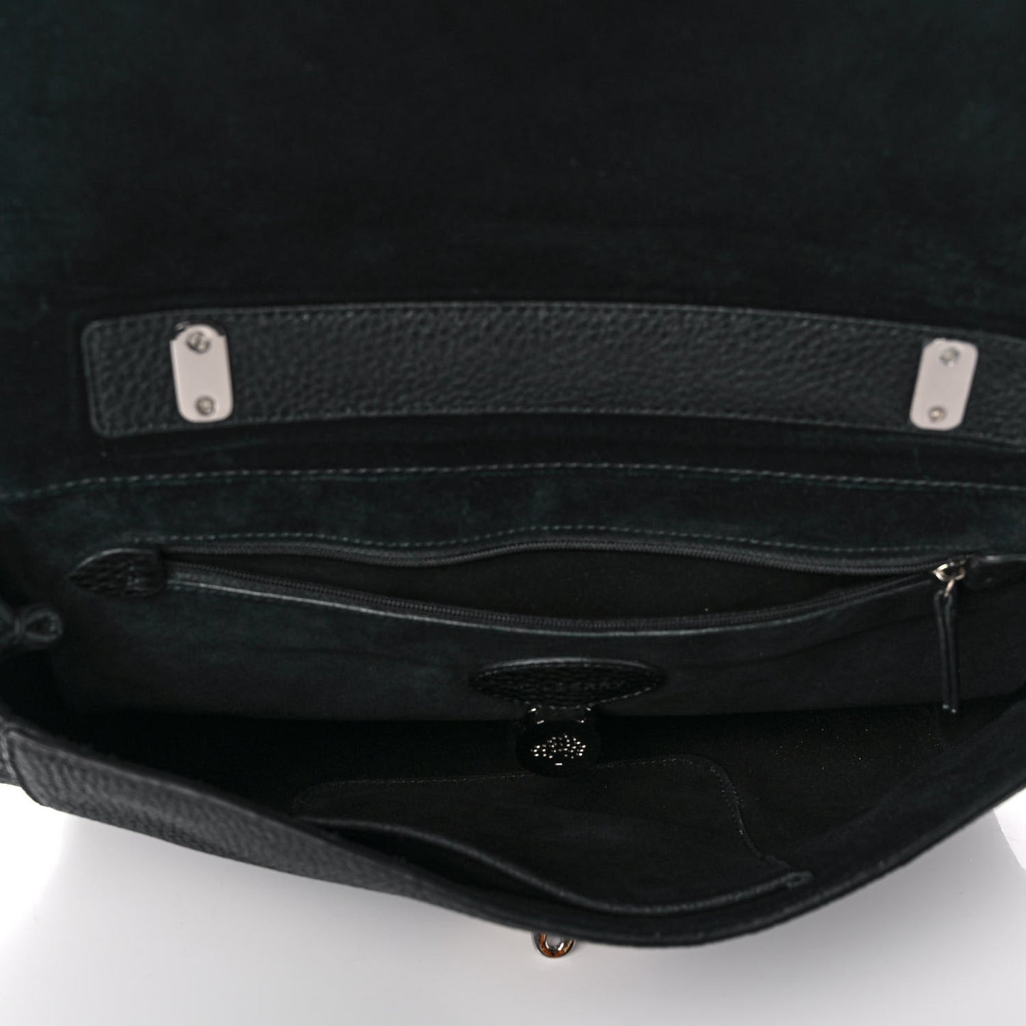 Glossy Goatskin Small Lily Flap Black