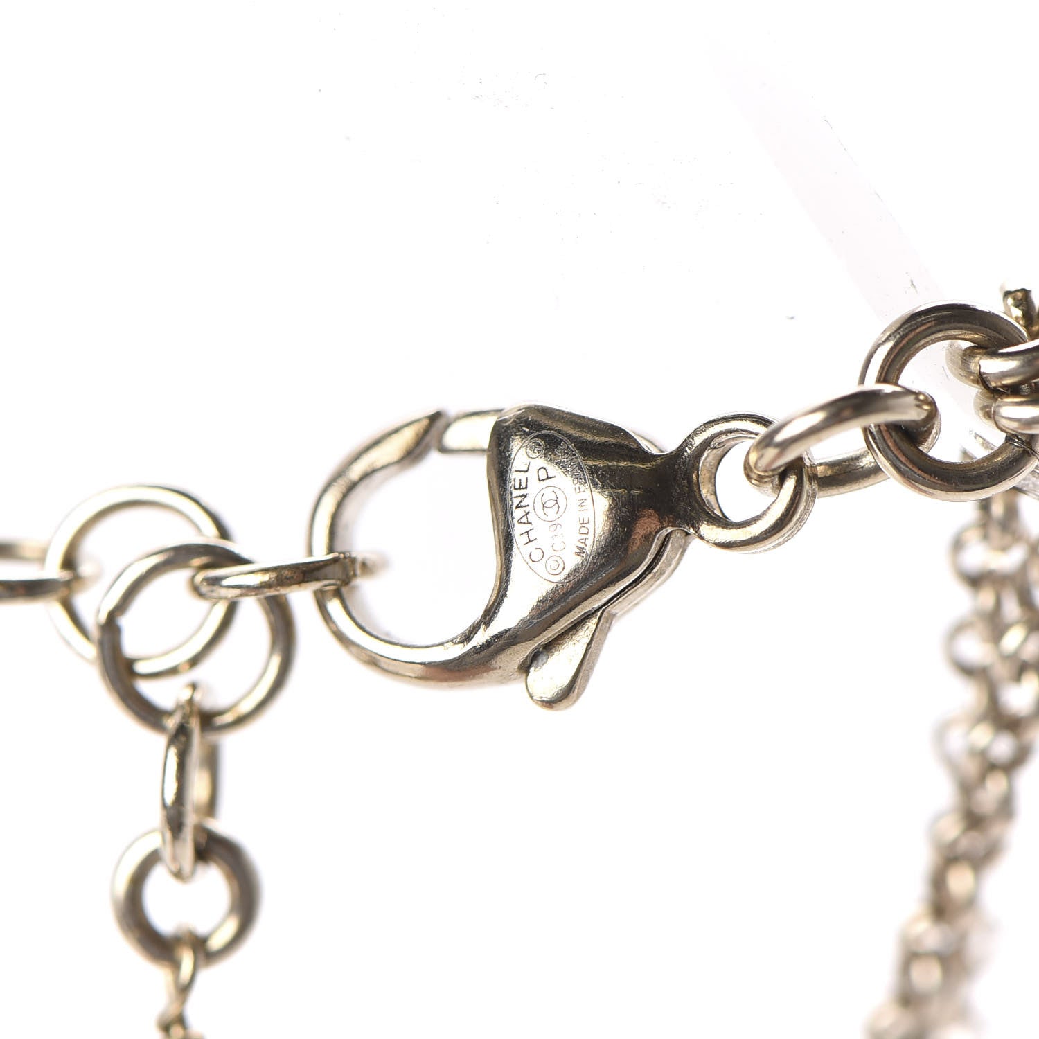 Chanel Pearl Crystal Flower CC Necklace Gold 7 of 11