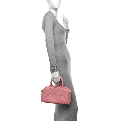 Chanel Caviar Quilted Small Bowler Pink 2 of 16