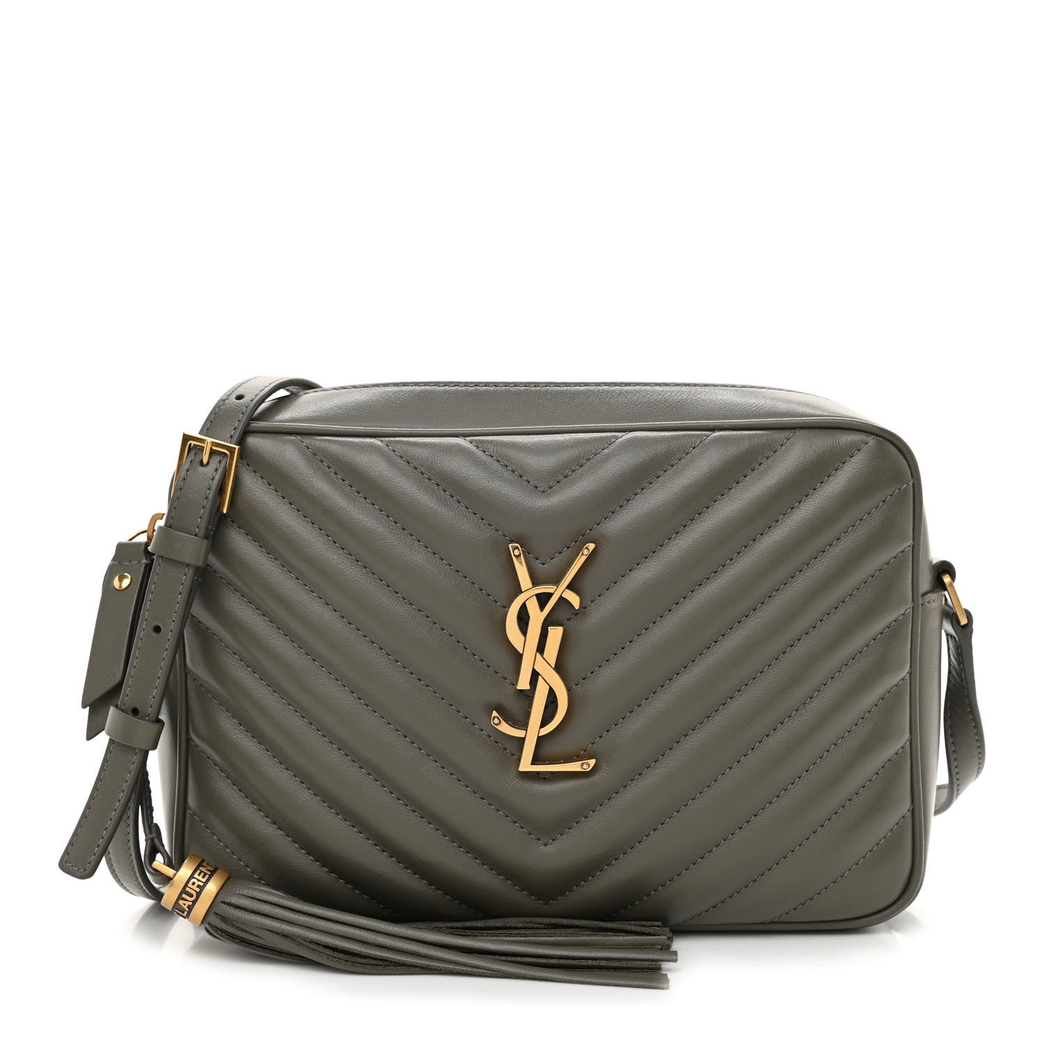 Saint Laurent Calfskin Matelasse Monogram Lou Camera Bag Storm 1 of 9