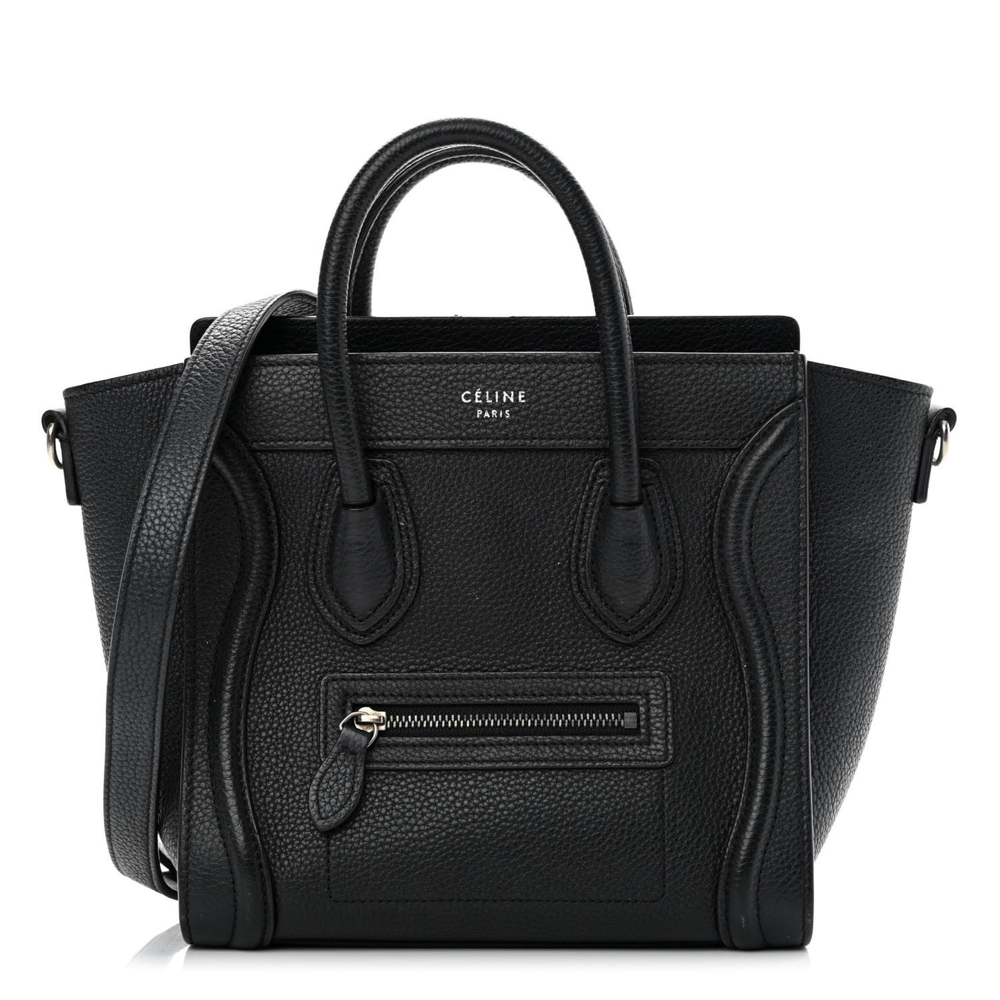 Drummed Calfskin Nano Luggage Black