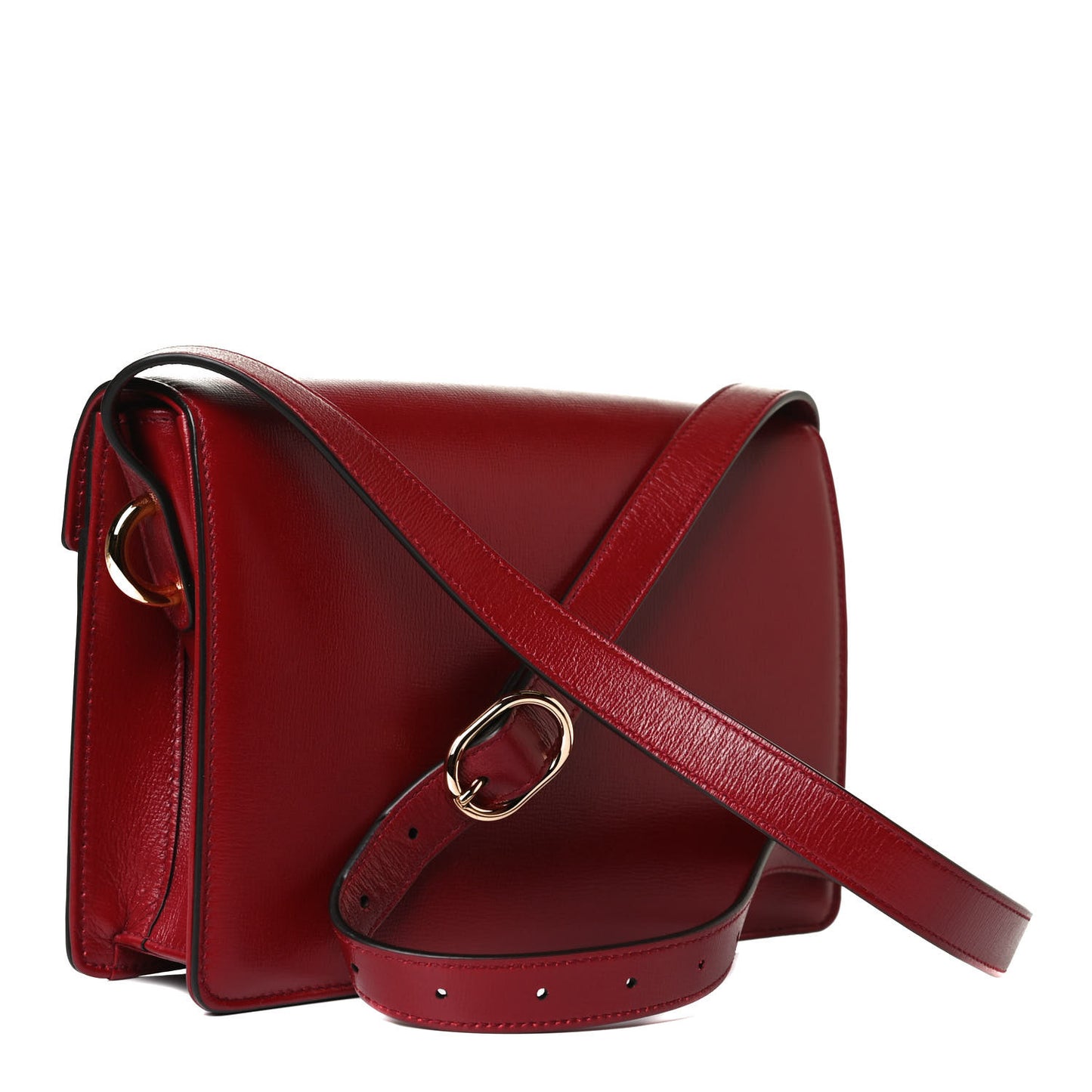 Textured Calfskin Small Torchon GG Ring Shoulder Bag New Cherry Red