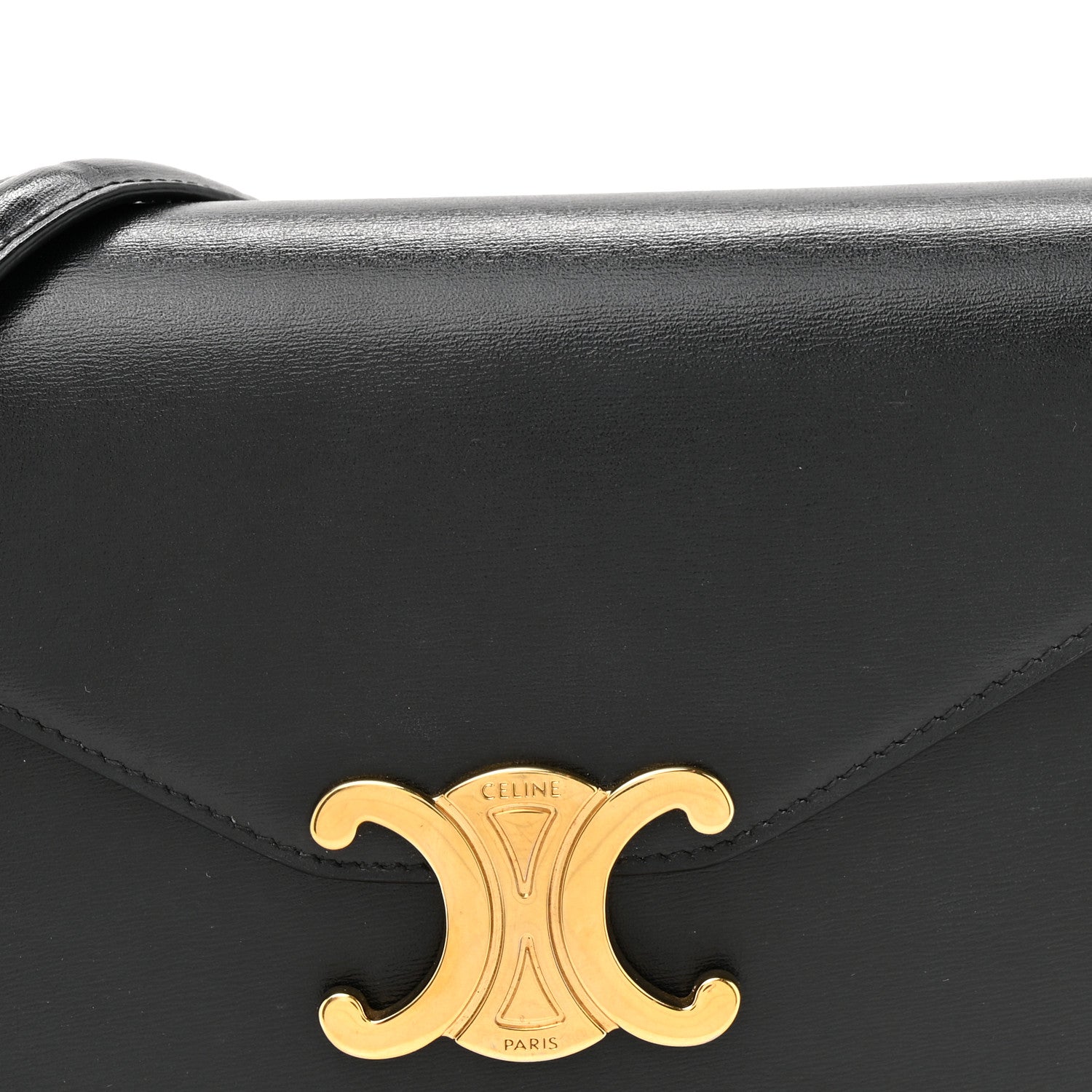 Celine Shiny Calfskin Triomphe Margo Wallet on Chain Black 8 of 13