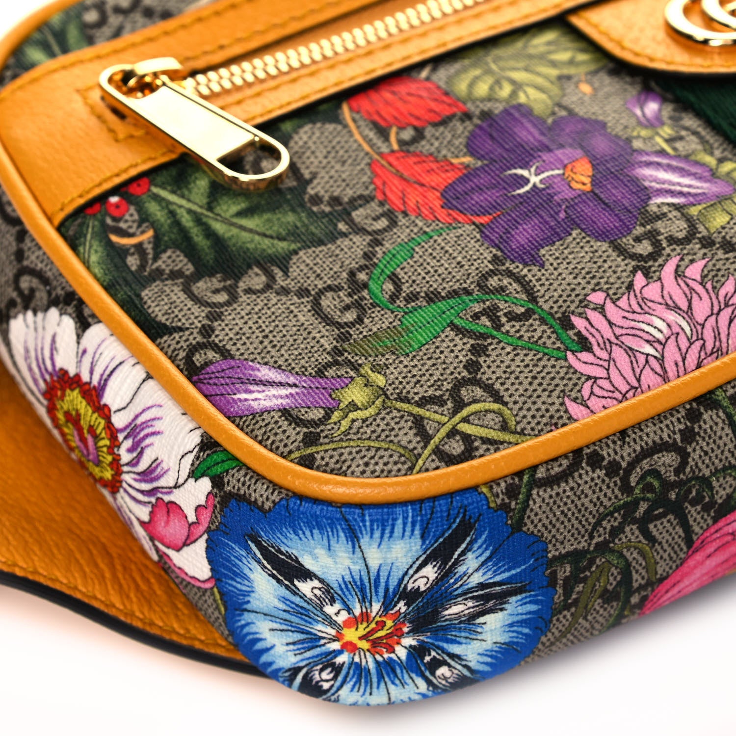 Gucci GG Supreme Monogram Flora Medium Ophidia Belt Bag Beige Multicolor Crop 9 of 12