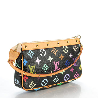 Louis Vuitton Monogram Multicolor Pochette Accessories Black 3 of 8