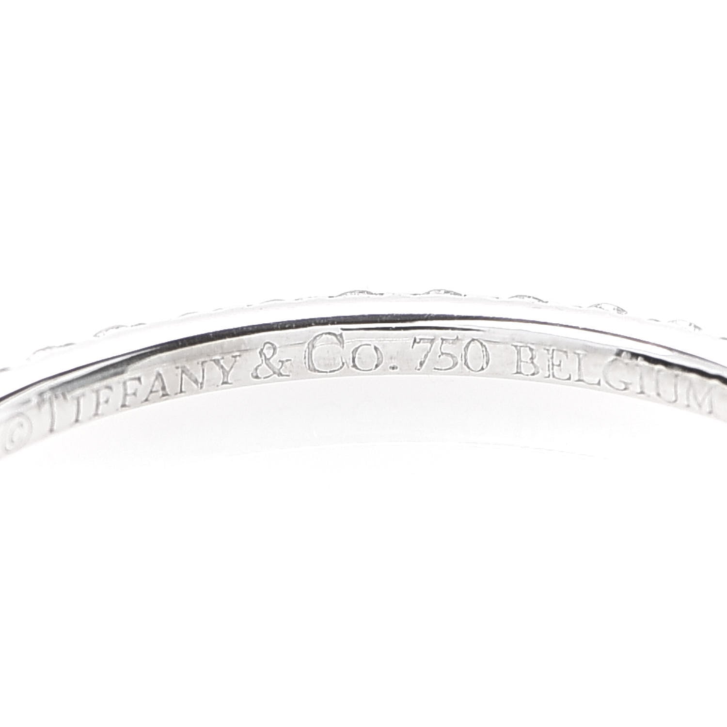 Tiffany 18K White Gold Diamond Metro Band Ring 54 7 5 of 5