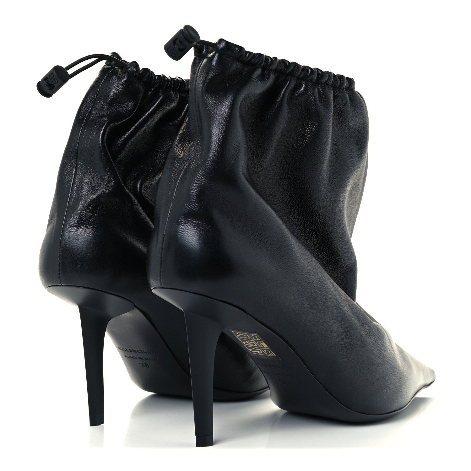 Balenciaga Smooth Nappa Scrunch Booties 38 Black 4 of 10